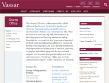 Tablet Screenshot of grants.vassar.edu