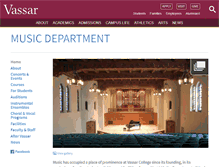 Tablet Screenshot of music.vassar.edu