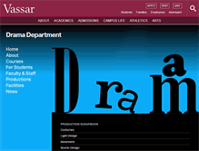 Tablet Screenshot of drama.vassar.edu