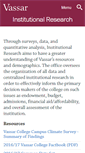 Mobile Screenshot of institutionalresearch.vassar.edu