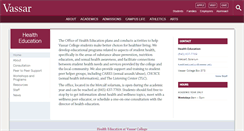 Desktop Screenshot of healtheducation.vassar.edu
